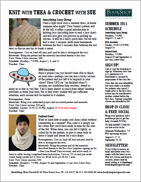 July 2011 Knitting Flyer