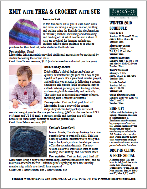 November 2010 Knitting Flyer