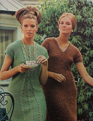 Tabitha and Cynthia in their knit dresses